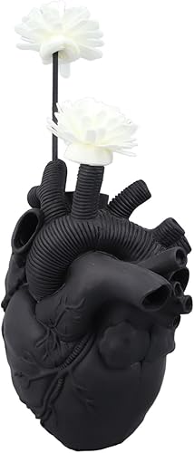 Floreros anatómicos de corazón, jarrones de flores en forma de corazón decorativo llamativo para sala de estar (negro)