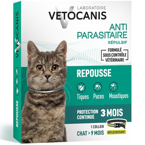 Vetocanis | Collier chat anti-puces et anti-tiques | Traitement Protection...