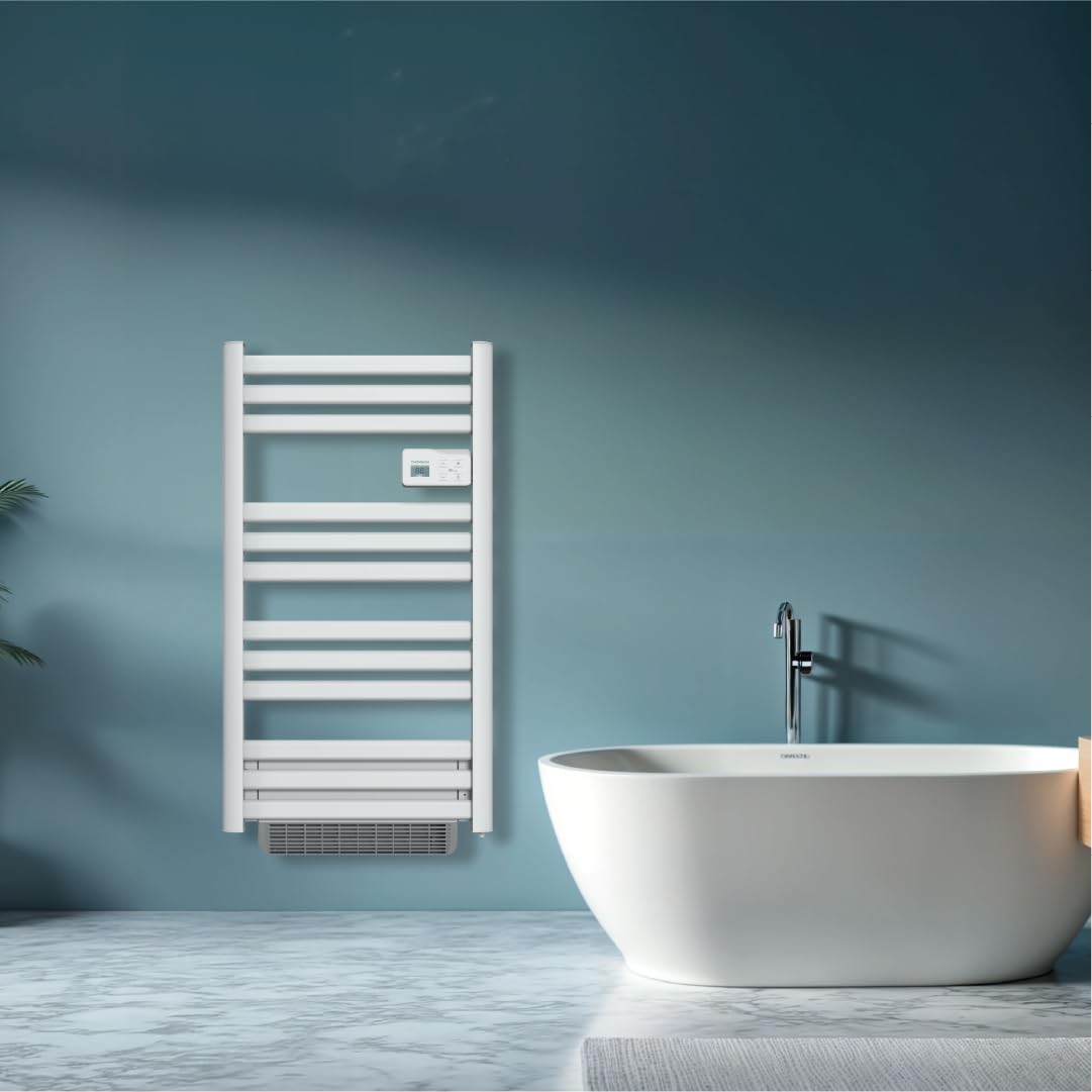 THOMSON - Sèche-serviette électrique sans fluide connecté WiFi avec soufflerie 500 + 1000W Thomson COSMO blanc