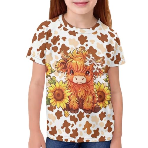 Image of Xhuibop Kids Tshirts Girls Boys 3-16 Years Summer Clothes for Teens Loose Fitting Tops