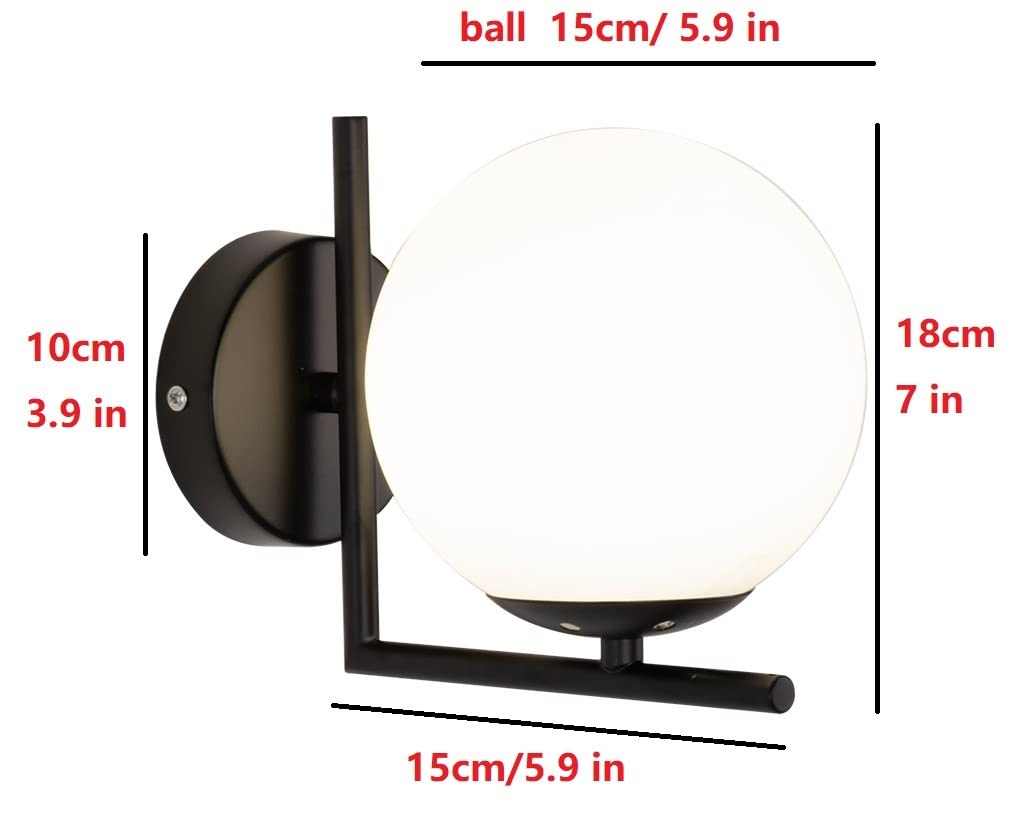 Nowoczesny Kinkiet Globe Wall Sconce Lights Zestaw 2 Sztuk, Wewnętrzny Ściemniany Timer Lampka Nocna Led Wall Light Zasilana Bateriami Z Pilotem, Niepodłączony Na Stałe Kinkiet Oprawa Ścienna Dekora