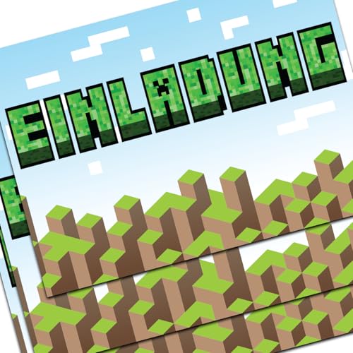 the lazy panda card company 20 Einladungskarten Kindergeburtstag Party: Pixelmotiv Gaming Geburtstagseinladungen Geburtstagseinladungen Kinder Mädchen Junge the lazy panda card company 20 Einladungskarten Kindergeburtstag Party: Pixelmotiv Gaming Geburtstagseinladungen Geburtstagseinladungen Kinder Mädchen Junge