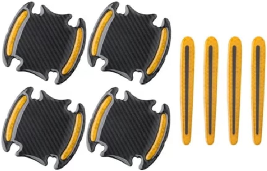Mr Fix� (Yellow) Car Reflective Sticker Door Handle Door Bowl Protection Guards Trim Stickers Universal Reflective Warning Anti Collision Scratches Protector Compatible with GLA Class