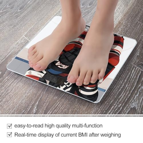 Báscula Digital de Baño con Plataforma Ancha y Patrón Hockey miniatura 5