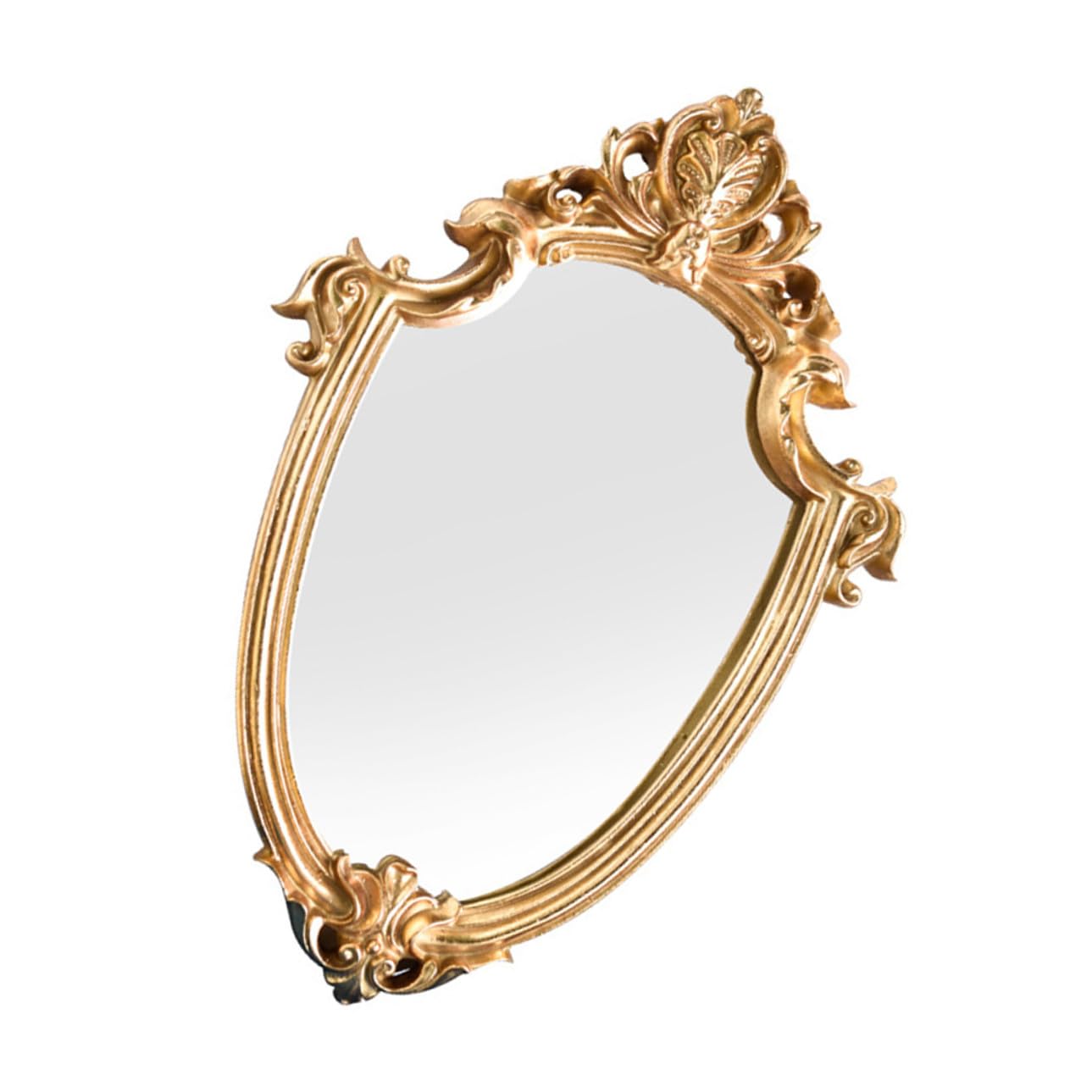 Miroir suspendu or vintage en résine et verre HD pour une déco chic