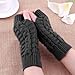 Loritta Womens Fingerless Gloves Winter Warm Knit Crochet Thumbhole Arm Warmers,A1-beige/Light Grey/Dark Grey/Black(4 pairs)