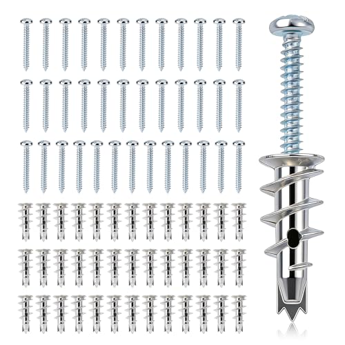 Zruosiniy 116 Pcs Premium Zinc Self-Drilling Drywall Anchors and Screws Kit, Heavy Duty Metal Wall...