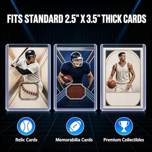 Image of DEDC 50 Top Loader Thick Card Load Holder Storage for Trading Cards Sports Sleeves Hard Plastic 260 Point Protective Toploaders 3 inchx4 inch Rigid Memorabilia Collectibles
