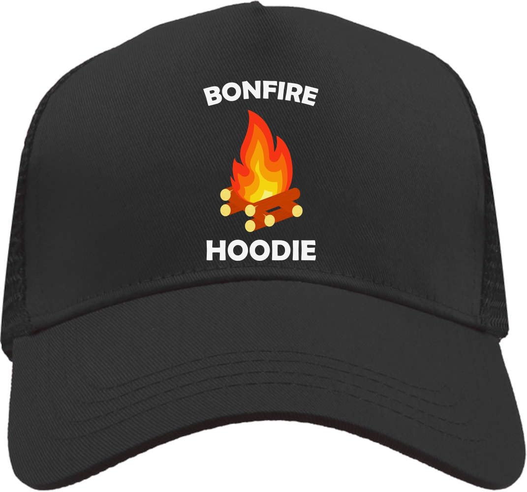 Cozy Bonfire - Gorra ajustable con capucha y parte trasera de malla, color negro, Negro, Taille unique