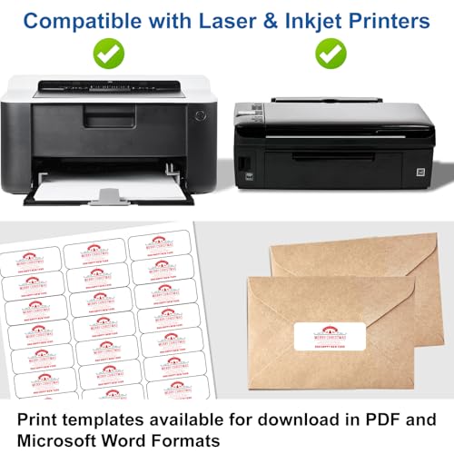Image of [50 Sheets 1500 Labels] PAPRMA 1 inch X 2-5 /8 inch Address Mailing Label for Envelope 30-up Labels White, Printable Sticker Sheet for Laser Inkjet Printer