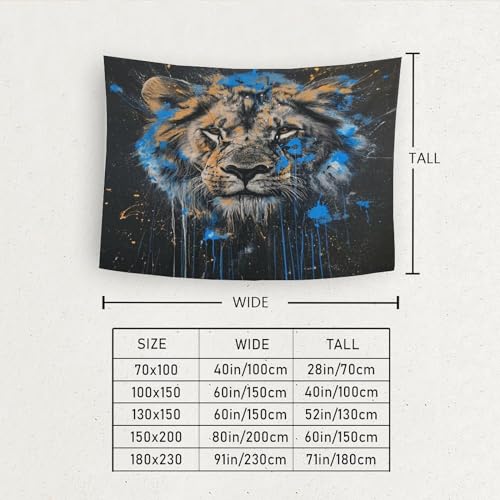 Tenture murale lion 3D haute définition en tissu polyester premium - 6
