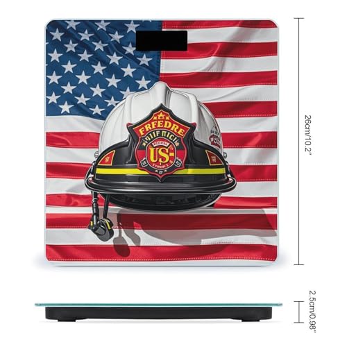 Báscula digital GHEPSDW con diseño Red Stripe Firefighter miniatura 2