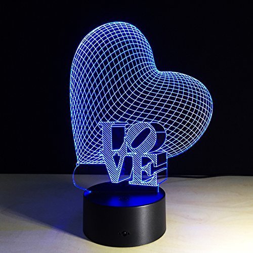 Veilleuse Illusion D'optique 3D - 16 Couleurs Changeantes - USB - Télécommande - Interrupteur Tactile - Lampe De Table LED - Pour Enfants - Cadeau De Noël