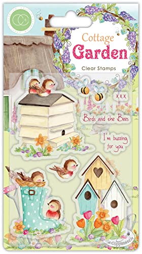 Set de tampons transparents"Cottage Garden Birds and the Bees" de Craft Consortium Cover