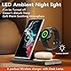 Aimtel 3 in 1 Wireless Charger [Faltbar & Nachtlicht] Kompatibel mit Ladestation Samsung, Induktive Ladestation für Galaxy Z Fold 7/Flip 7/FE/S25/S24, für Galaxy Watch Ultra 2025/Watch 8/7/Galaxy Buds