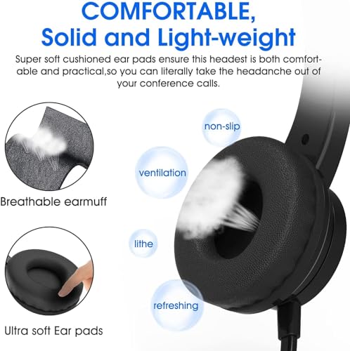 Casque USB avec microphone pour ordinateur et PC portable avec câble de 2m - 2