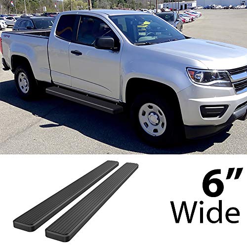 Estribos acero inoxidable negros 6" HD Ridez para camioneta miniatura 2