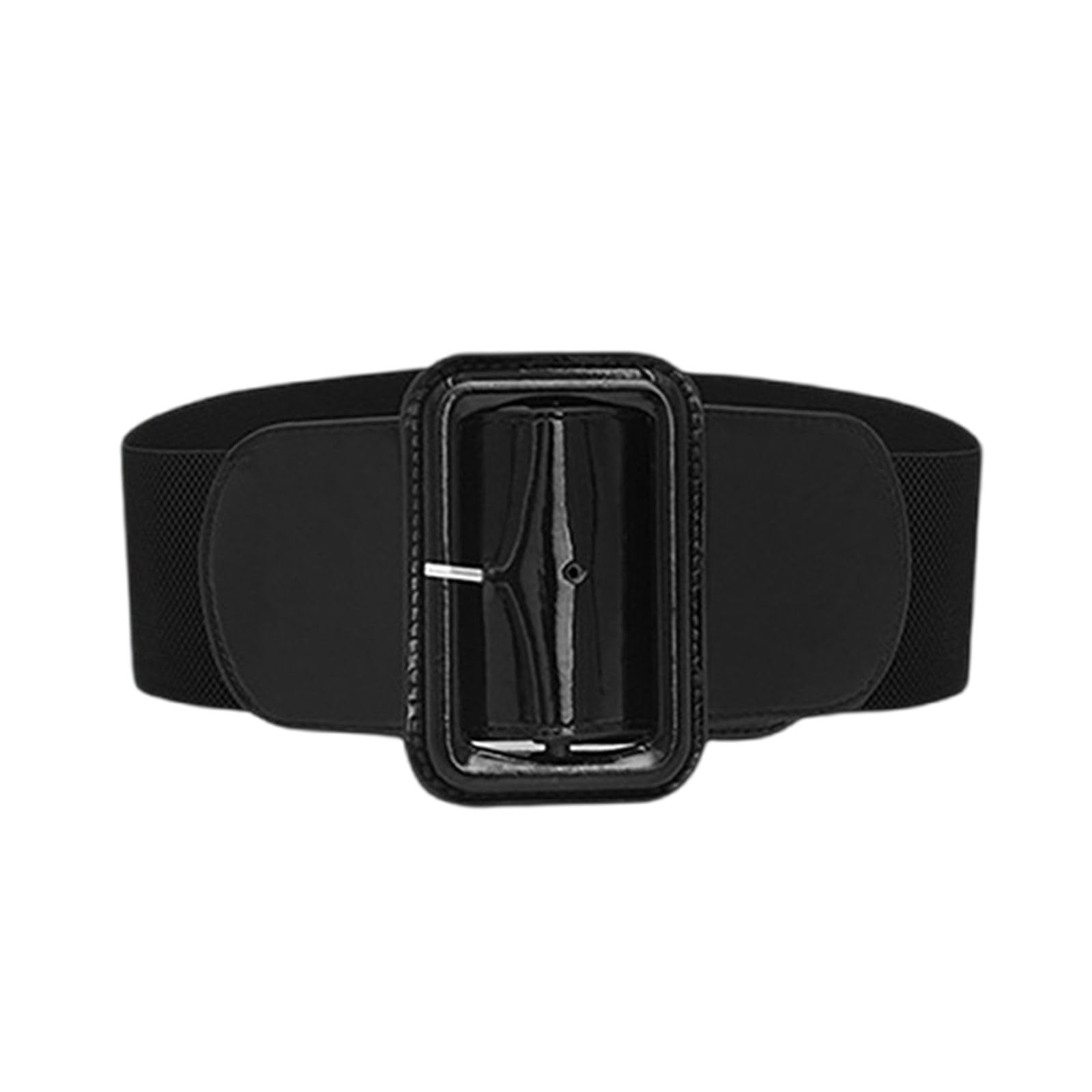 1 Piece Black Wide Belt, Fashionable Simple Belt, Elastic Elastic Belt, Dress Belt, Clothing Accessories