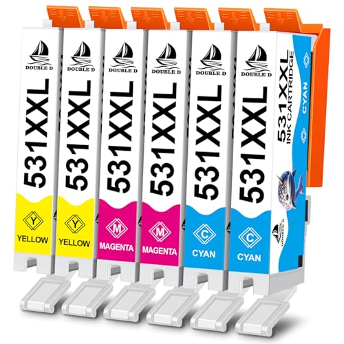 Cartouches CLI-531XXL anti-blocage pour imprimante Canon Pixma TS8751 pack de 6 couleurs