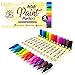 Lotus Art Supply Fine Point Paint Pens - For Fabric, Automotive, Leather, Car, Model, Painting, Craft, Plastic, Glass, Kids - Acrylic & Oil Feel - Set of 12 Markers: Black, Red, Blue, Green, Yellow.