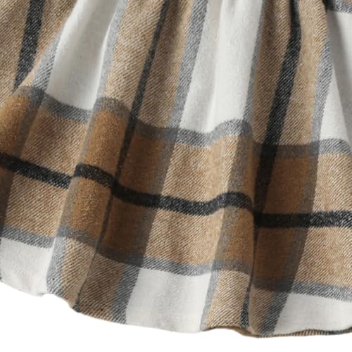 Sobrisah Plaid Dress for Toddler Girls Long Sleeve Round Neck Christmas Holiday Flannel Dresses with Hat,Size 2-7Years4