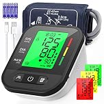KKmier Blood Pressure Monitor, Upper Arm BP Machine for Home Use Large Cuff 22-42cm, Irregular Heartbeat Detection, 2 * 99 Reading Memory, XL LCD Display with Color Backlits