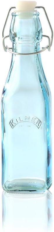 Karis 0025.671 Bottle 250 ml Blue Metal Frame, Glass, 5.6 x 5.6 x 20 cm