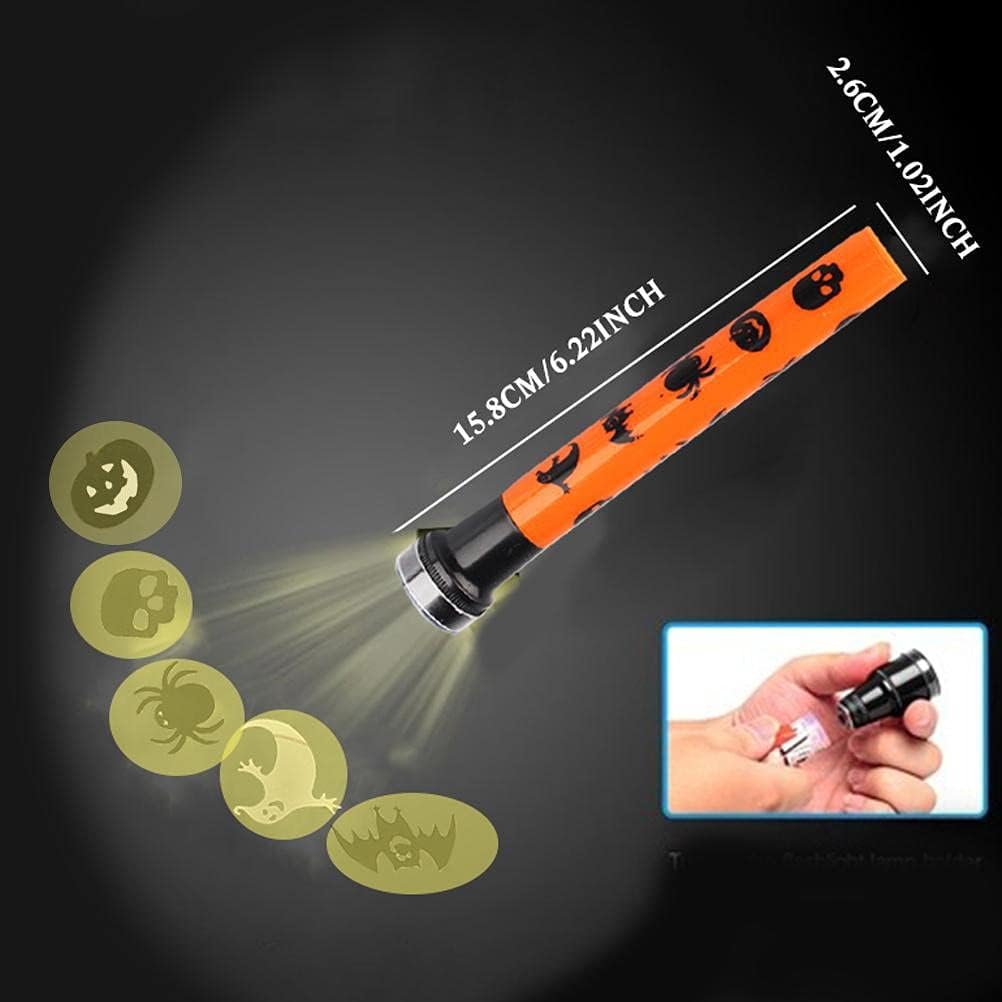 DAN&DRE Projector Flashlight Halloween Decorations Halloween Supplies Party Decorations Christmas Pattern Projection Light Night Flashlight with 5 Cute Image Transformations for Kids image 4