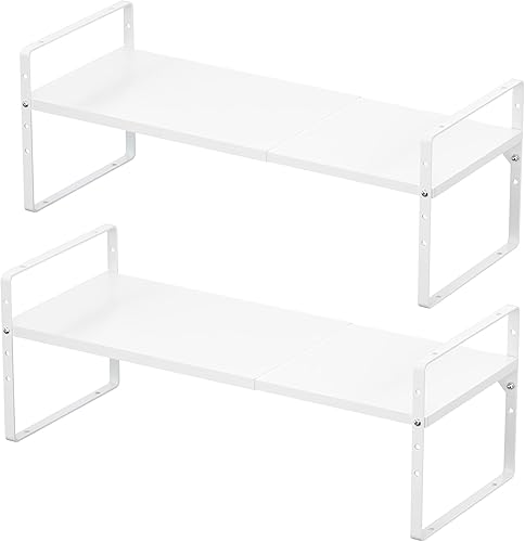 Miniatura 8 de iPEGTOP Estante organizador de almacenamiento expandible para gabinete, soporte de armario resistente, estante de especias, altura ajustable,