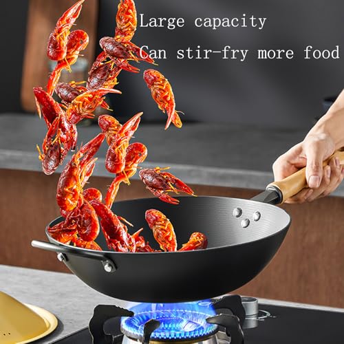 Wok de Hierro con Tapa, Fondo Plano, 28 cm miniatura 4
