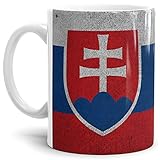 Tassendruck Flaggen-Tasse Slowakei Retro-Style - Kaffeetasse/Mug / Cup - Qualität Made in Germany