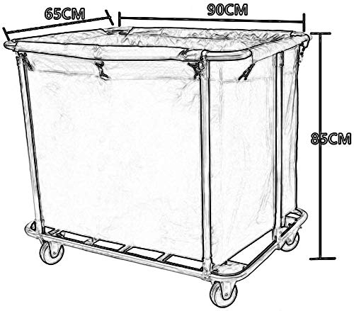 Ruchome Wózki, Koszyk Służący Gospodarstw Domowych Heavy-Duty 1-Torba Rolling Sorter Cart Na Kołach Do Domu, Hotel, Pralnia Organizator, Rama Ze Stali Nierdzewnej/Brown/6 Tube