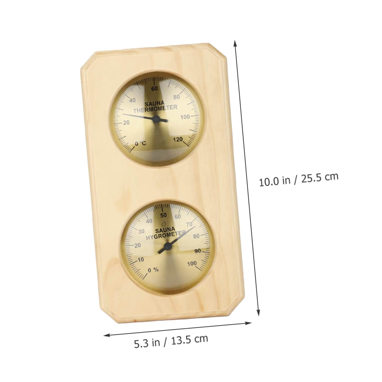 TOYANDONA Termometro Igrometro in Legno per Sauna, Termostato Interno, Alta Precisione, Lettura Rapida, 0-120℃ e 0-100% Umidità