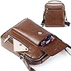 Mens Shoulder Bag PU Leather Messenger Bag Multi Pocket Business Crossbody Pack Satchel Side Bag Casual Handbag for Men Working Shopping School Daily Use #3