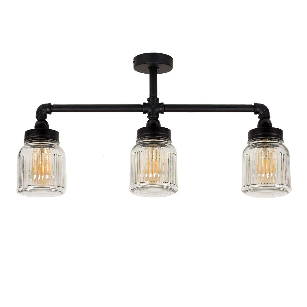 Valuelights Unisex Black Luiggi Ceiling Bar Light With 4W Filament Bulbs