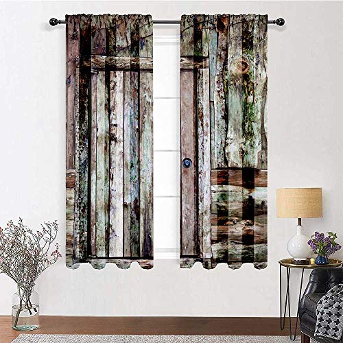 GugeABC Farmhouse Kitchen Curtains 96 inch Length, Rustic Energy Efficient Drapes 84