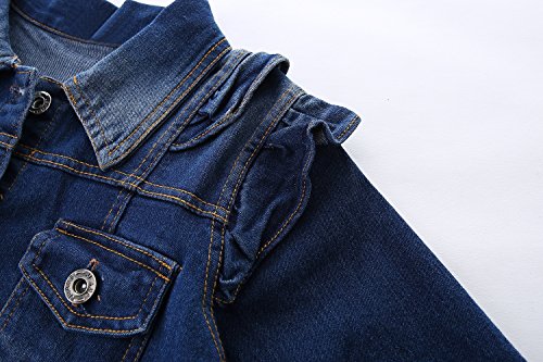 Mud Kingdom Toddler Little Girls Denim Jacket with Tulle Turn-down Collar Fashion Spring Autumn4