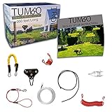 Tumbo Xtreme Trolley 200ft - Anti-Shock Aerial Dog Runner for Yard - Heavy Duty Pulley - Large Dog Gear - Best Dog Run Zipline for Backyards - Trolley System Camping - 100ft / 150ft / 200ft