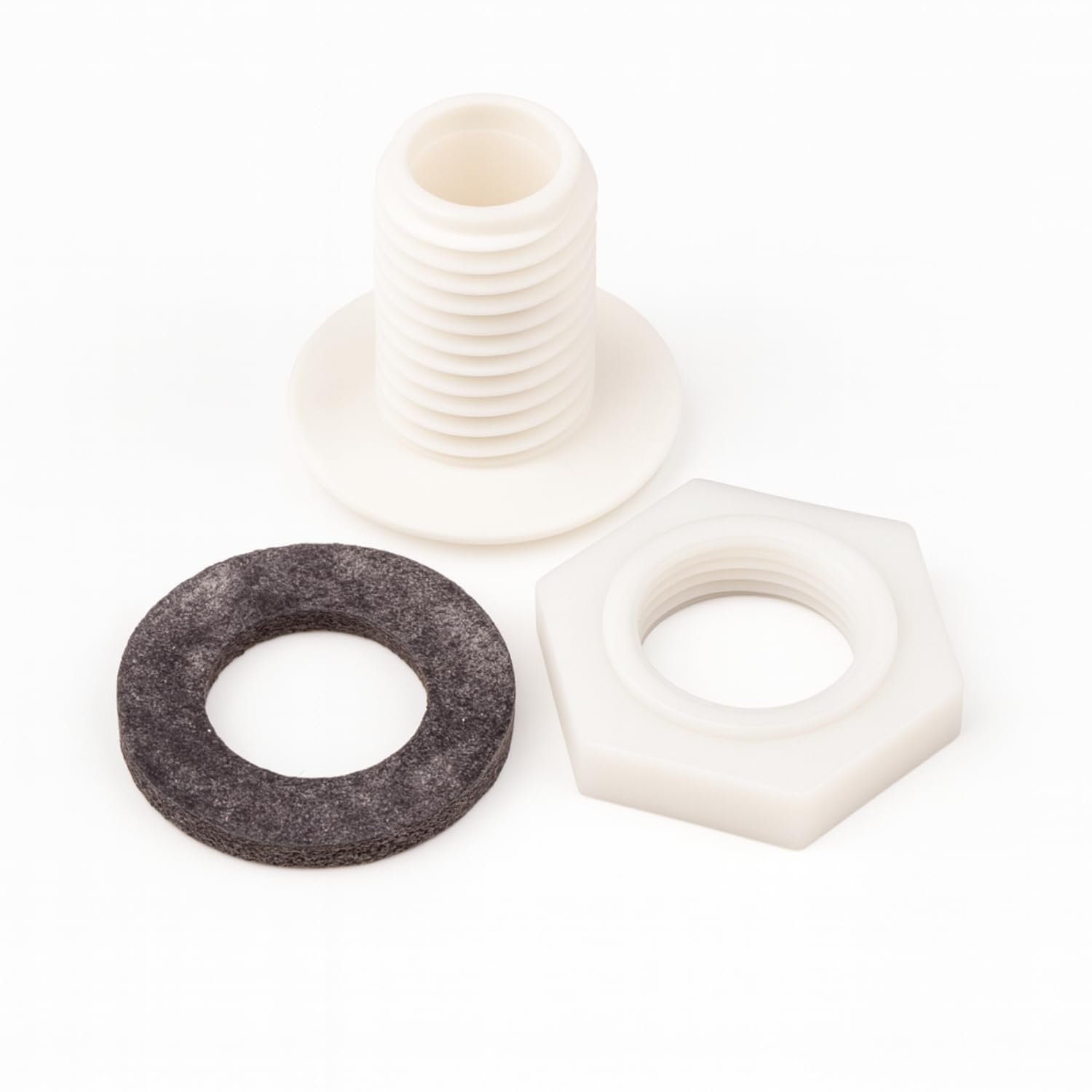 White Cistern Lever Blank Off Plug - Plastic Flush Lever Hole Cover with Washer & Nut for Toilet Cisterns