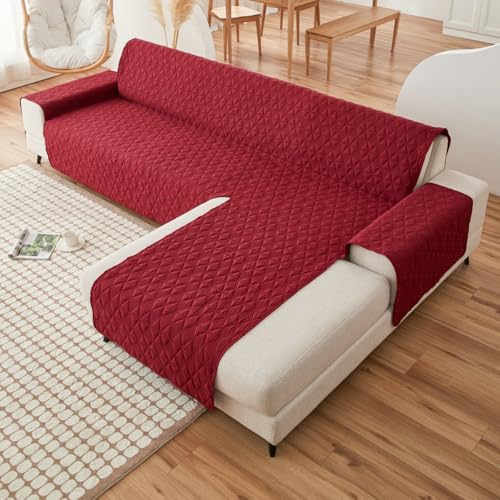 「DOGKING」ソファーカバー 防水,ソファカバー コーナー カウチ L字 L型 左右汎用 犬猫対策 撥水加工 替えソファカバー カウチカバー コーナーソファーカバー リバーシブル キルティング 防塵 滑り止め 汚れ防止 傷防止 爪とぎ防止 マルチカバー