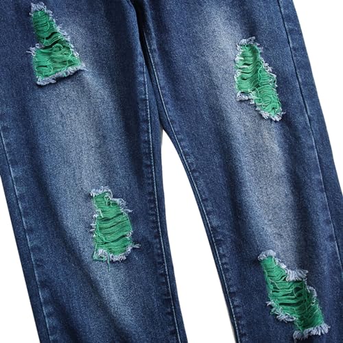 Ripped Jeans for Men Distressed Destroyed Straight Leg Slim Fit Skinny Casual Fashion Work Outdoor Denim Pants3