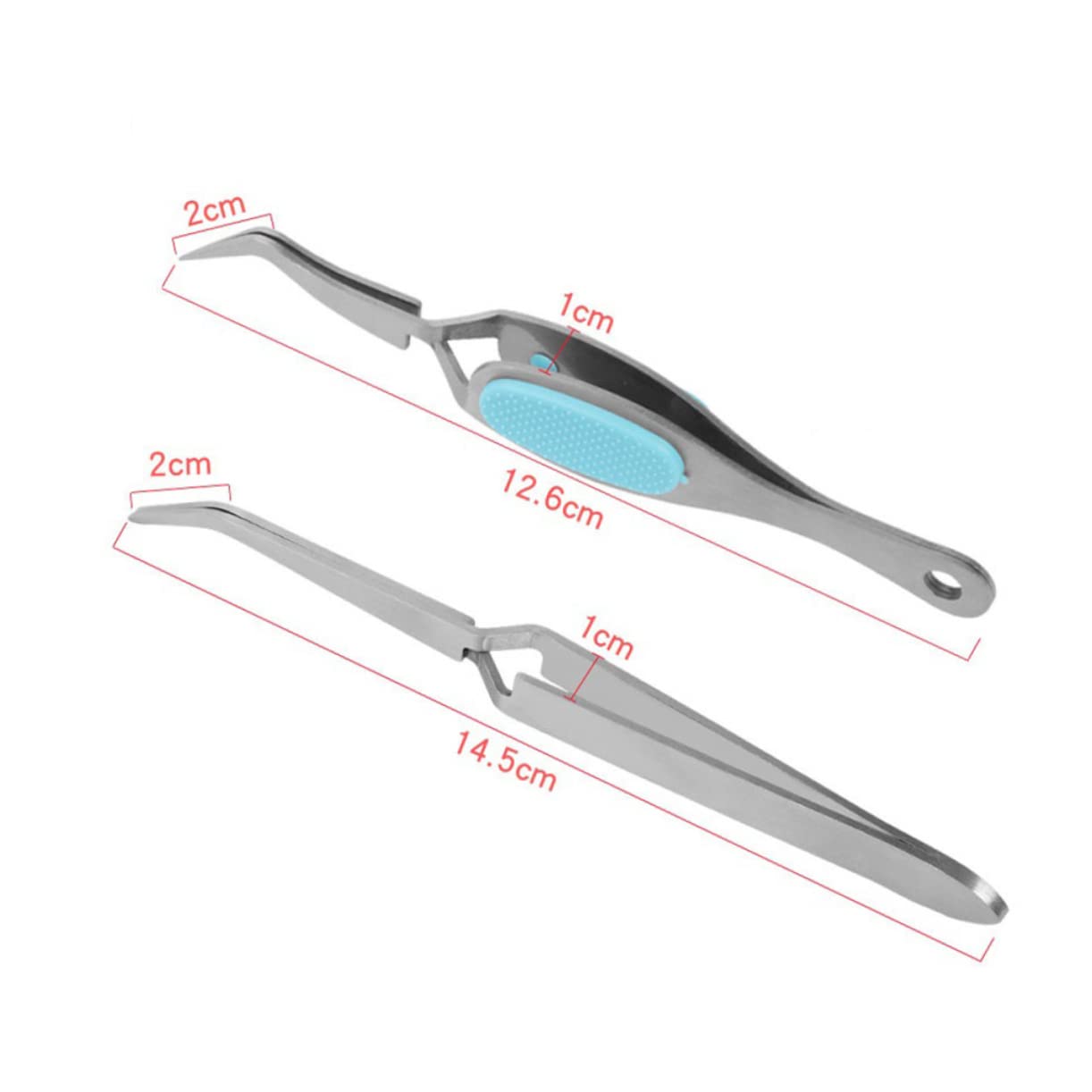 TOVINANNA 2pcs Nail Shaping Tweezers Manicure Tool for False Nail Shaping and Cuticle Care