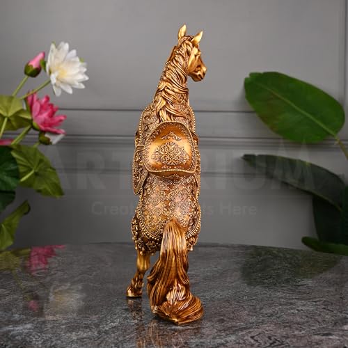 Image of Artarium New Rising Horse Statue for Home Office &Living Room Decor Showpiece Vastu Wealth Income Decorative and Gifts Items (Rising Horse Antique Pack of 1)