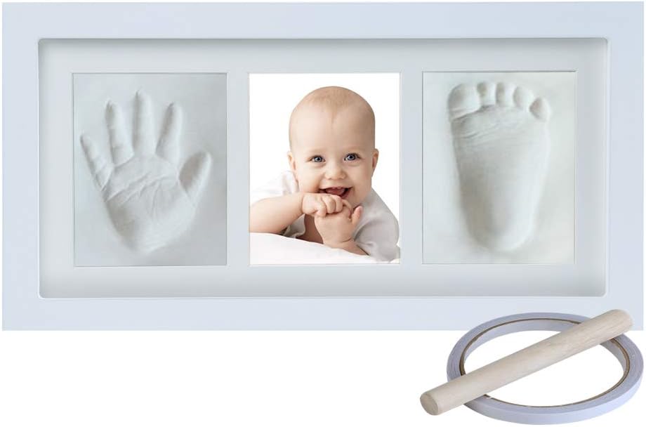 Baby Hand and Footprint Keepsake, Non-Toxic Clay Photo Frame Registry Kit for Wall Mount & Desktop Mount Decor, Perfect Shower Gift for Newborn Boys & Girls and Little Pets | NO Mold |