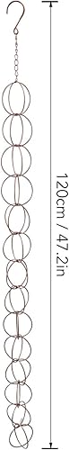 Miniatura 3 de Cadena de lluvia de metal, cadenas de lluvia colgantes, cadenas de lluvia, cadena de lluvia decorativa, función de drenaje de campana, cadenas de