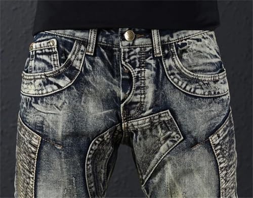 Mens Cowboy Pants Stretch Hip Hop Korean Jeans2