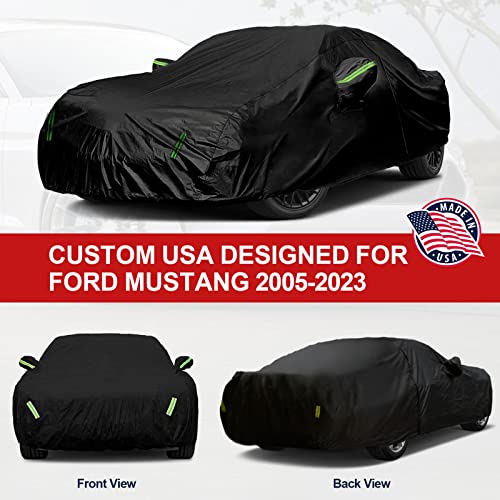 Image of Car Cover for Ford Mustang 2005-2023 6 Layers All Weather 210T Windproof Waterproof All Weather Protection Outdoor Covers Compatible with Ford Mustang