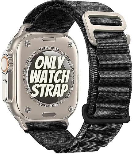 VURIOZZ Strap Compatible with iPhone Watch Ultra 49mm 45mm 44mm 42mm, Adjustable Loop Breathable Nylon Sport Strap Men Women for iWatch Bands Series 8 7 6 5 4 3 2 1 SE (Black) (B0CJQHDFDS) Amazon Price History, Amazon Price Tracker