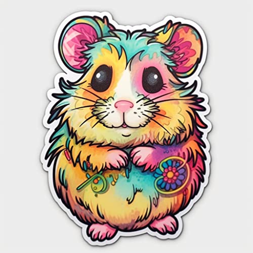 Image of Yoonek Graphics Hamster Vinyl Decal Sticker for Car, Laptop, Tumbler, More. #005623