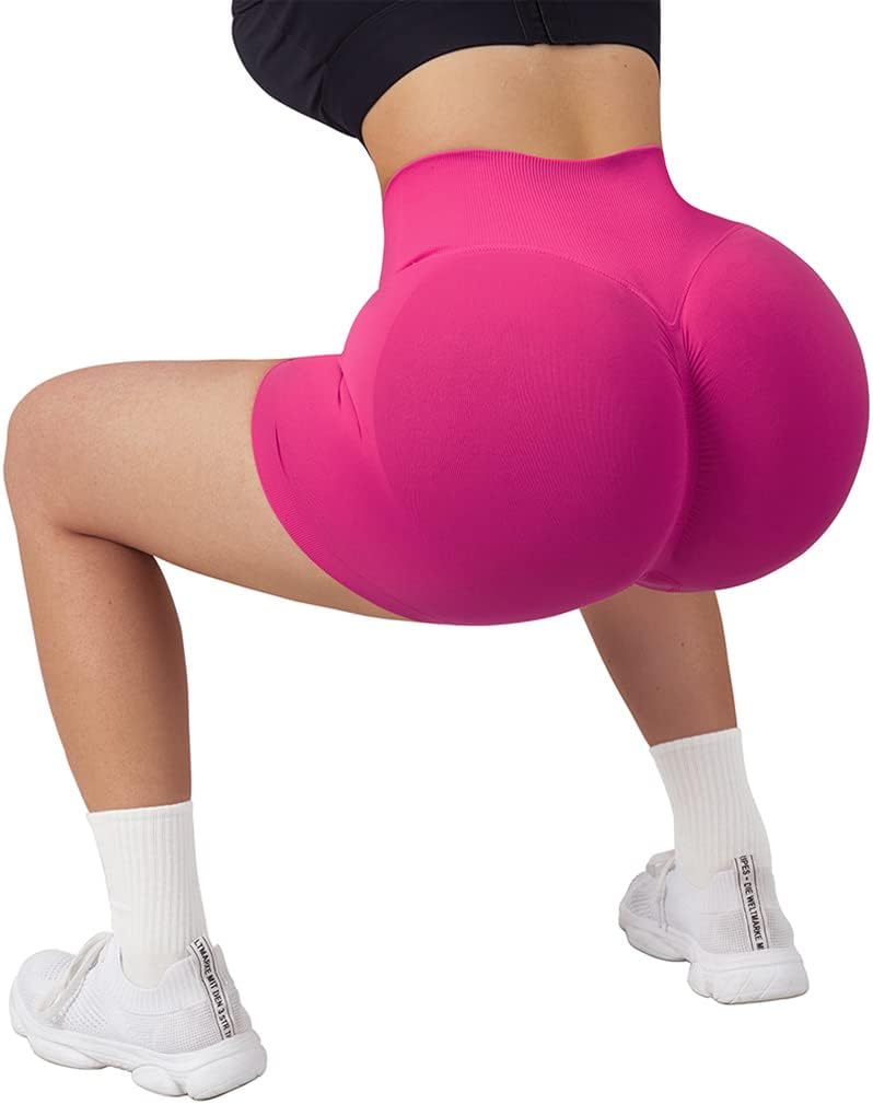 SUUKSESS Women Seamless Booty Shorts Butt Lifting High Waisted Workout Shorts - Image 6